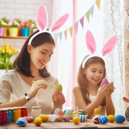 2er Set Plüsch Hasenohren Haarreif für Ostern Party Rosa