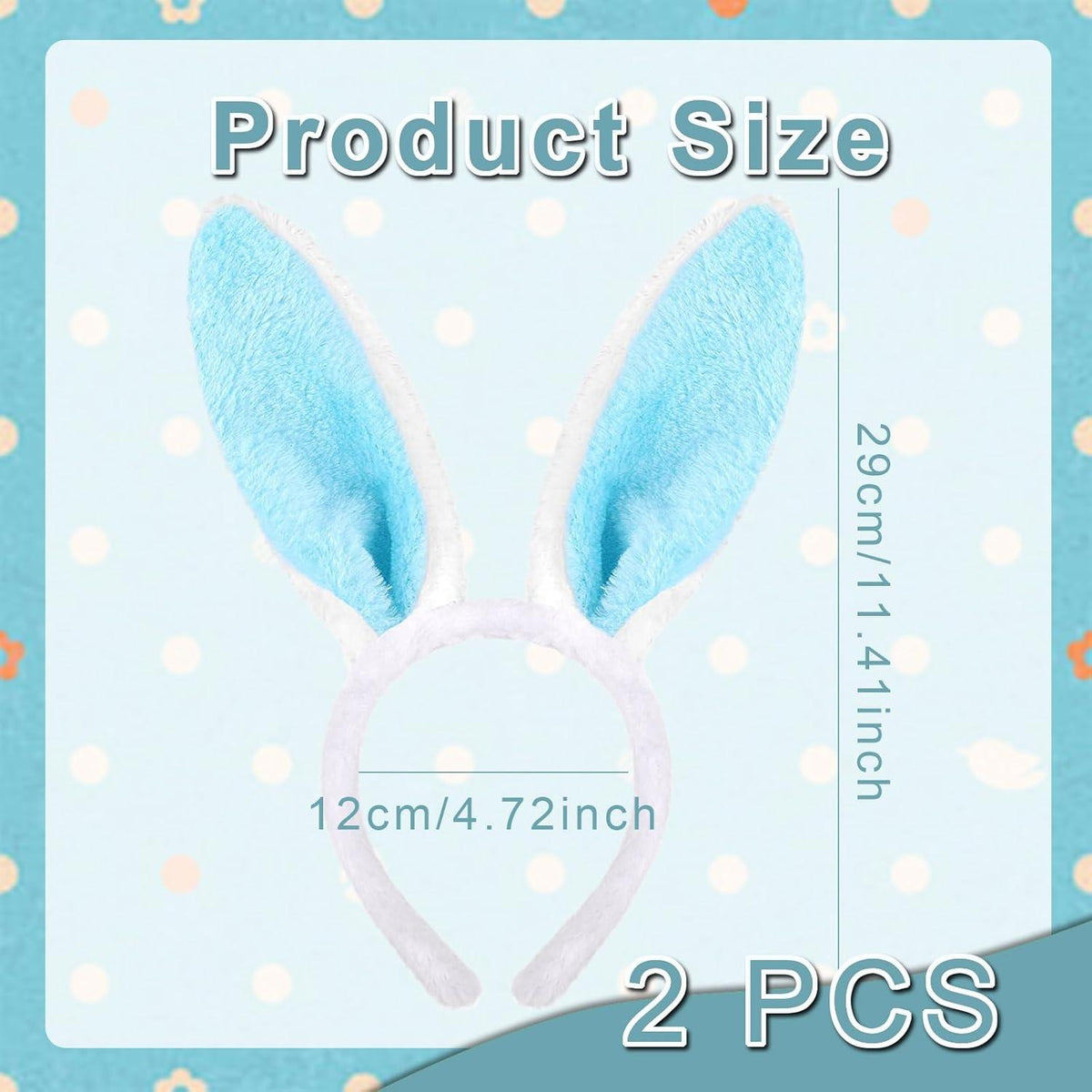 2er Set Plüsch Hasenohren Stirnband Ostern Party Kostüm Blau