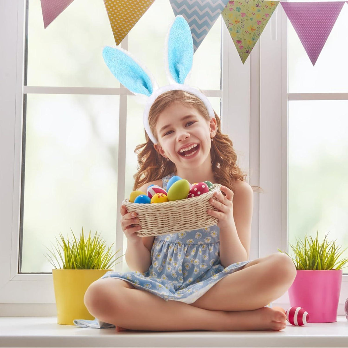2er Set Hasenohren Haarreif Plüsch Hase Ohren Stirnband Ostern Party