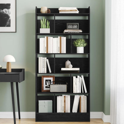6-Fach Bücherregal Schwarz – 24x80x170 cm | Standregal & Aufbewahrung