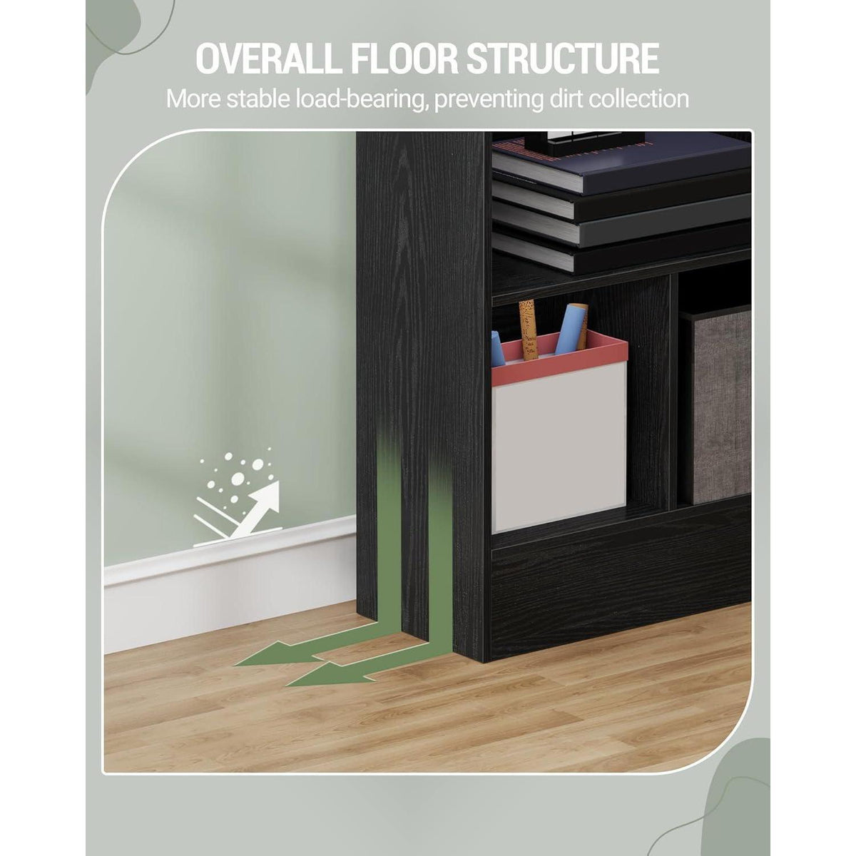 6-Fach Bücherregal Schwarz – 24x80x170 cm | Standregal & Aufbewahrung