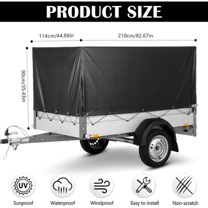 Anhängerplane 210x114x90cm – Wasserdicht & Robust mit Ösen