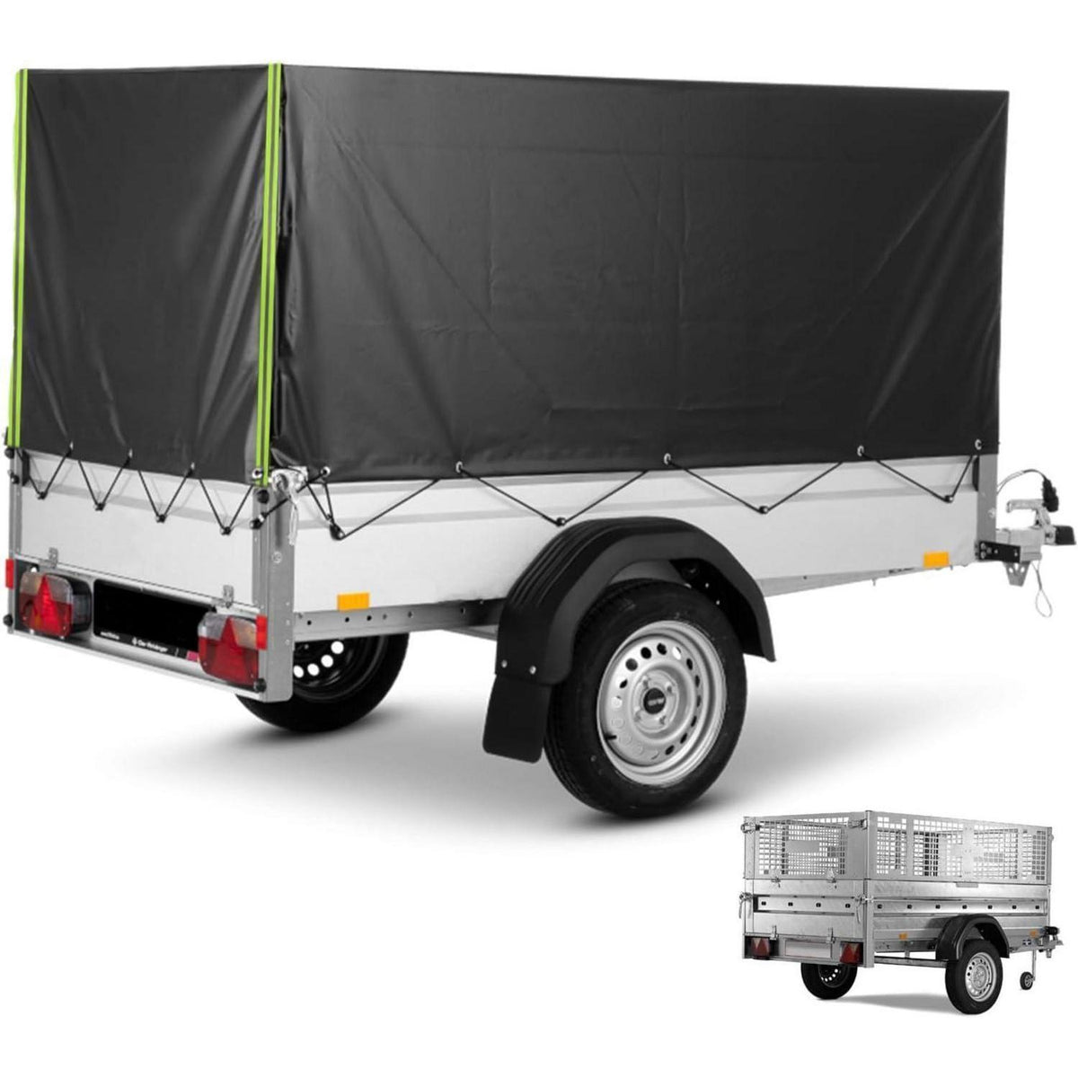 Anhängerplane 210x114x90cm – Wasserdicht & Robust mit Ösen