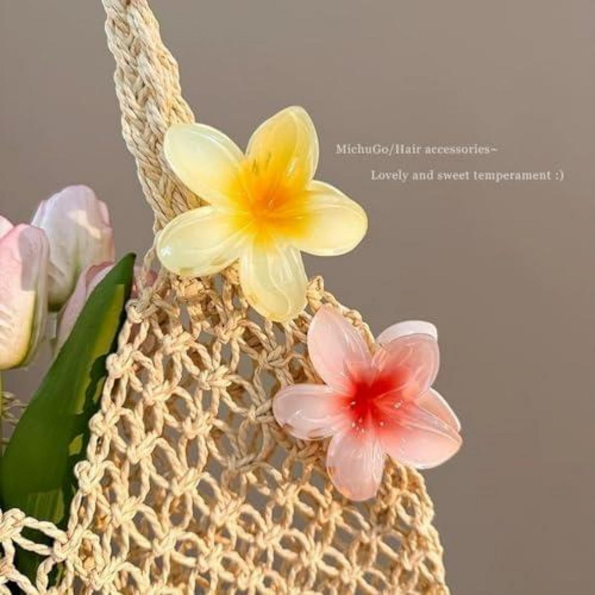 Blumen-Haarklammern 8 Stück Acryl Flower Hair Clips Set