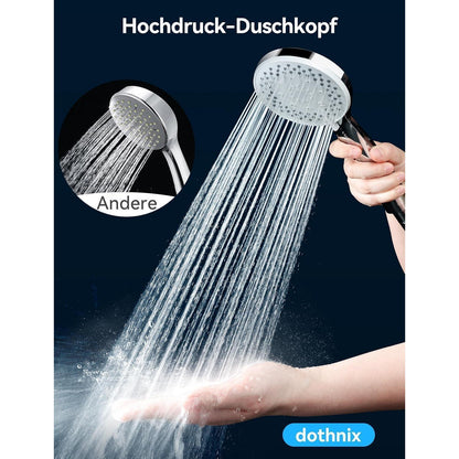Duschkopf Hochdruck mit 5 Strahlarten, Silber