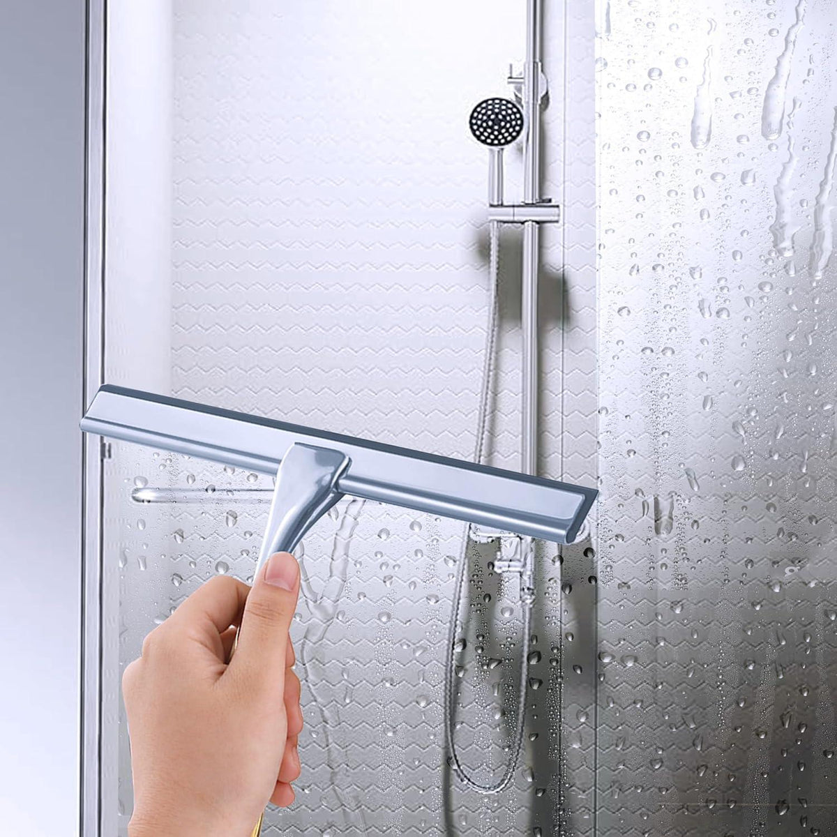 Duschabzieher Edelstahl Glaswischer Badezimmer Silber 30 cm