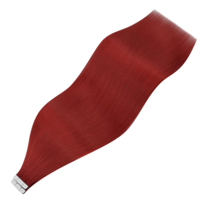 Rote Tape-in Haarverlängerung Echthaar 50cm