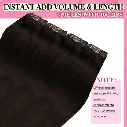 Clip-in Echthaar Extensions Braun 40 cm – Remy Haar, 120g