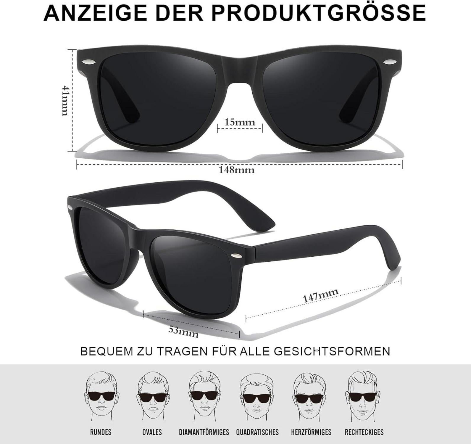 Polarisierte Sonnenbrille UV400 Retro Vintage Sportbrille