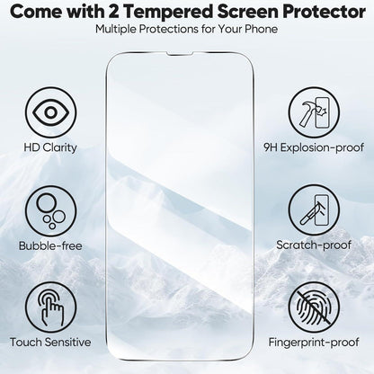 iPhone 16e Klapphülle mit 2x Schutzglas, RFID-Schutz in Lederoptik