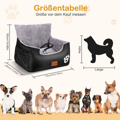 Hunde Autositz mit Sicherheitsleine – Komfortabel & Waschbar