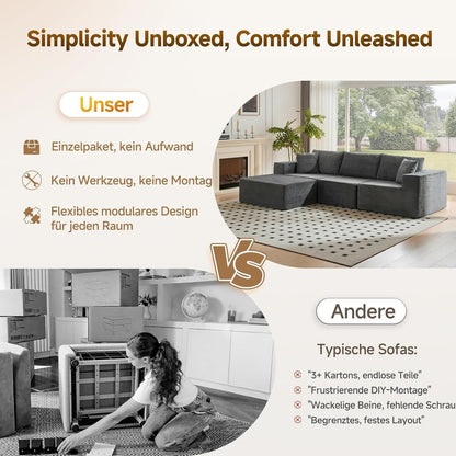 Großes Ecksofa 275cm mit Schlaffunktion & Ottomane
