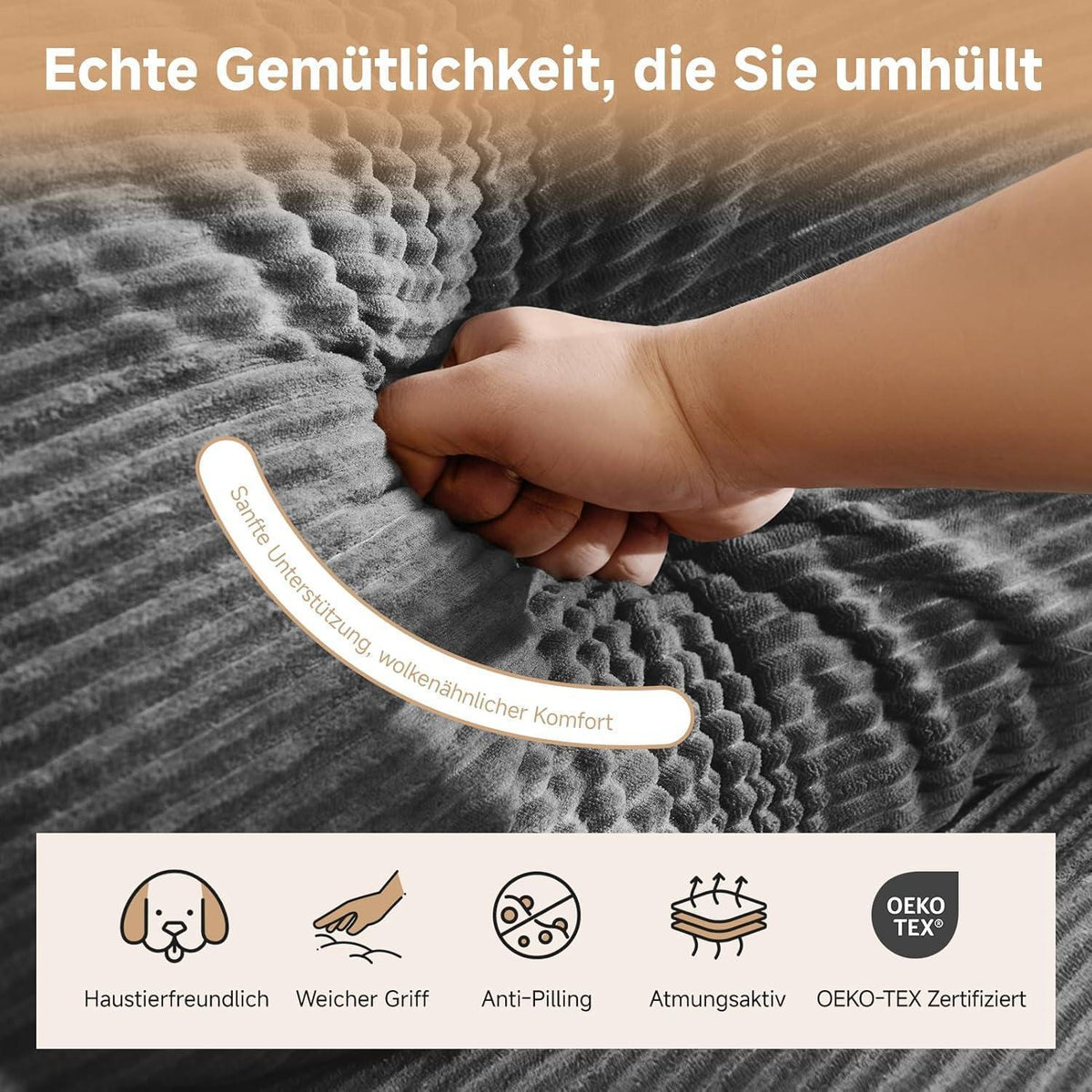 Großes Ecksofa 275cm mit Schlaffunktion & Ottomane