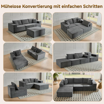 Großes Ecksofa 275cm mit Schlaffunktion & Ottomane