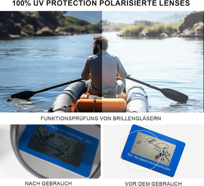 Polarisierte Sonnenbrille Herren Damen UV400 Outdoor Schwarz