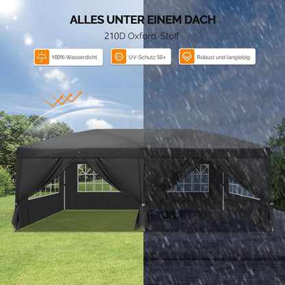 Faltpavillon 3x6m – Wasserdicht, Höhenverstellbar mit Zubehör