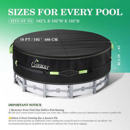 Runde Poolabdeckung 488cm – UV-Schutz & Windfest