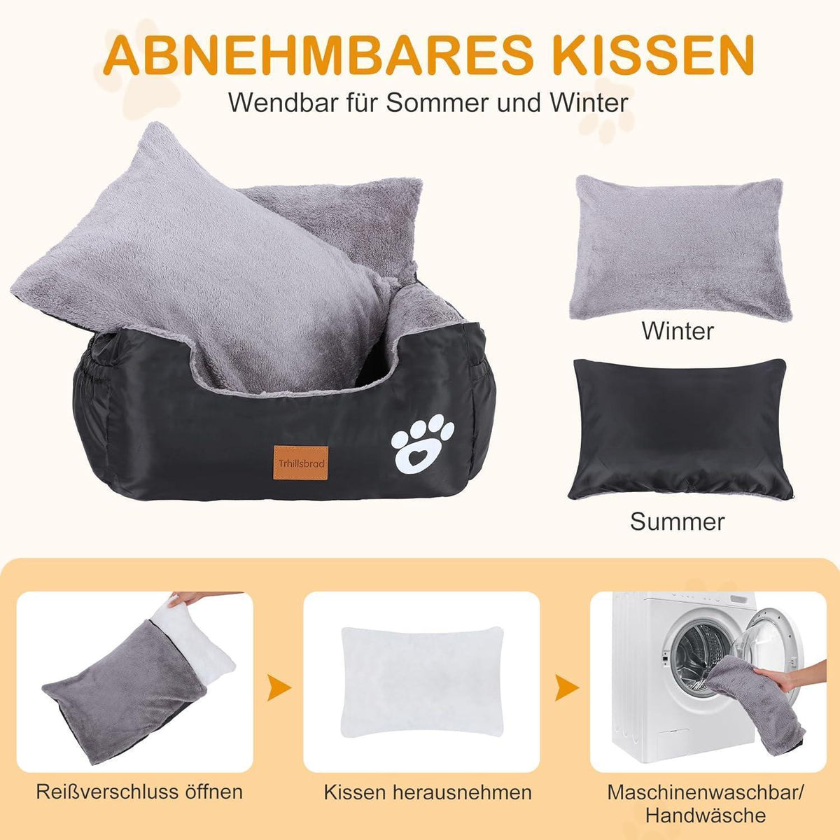 Hunde Autositz mit Sicherheitsleinen & Waschbarem Bezug