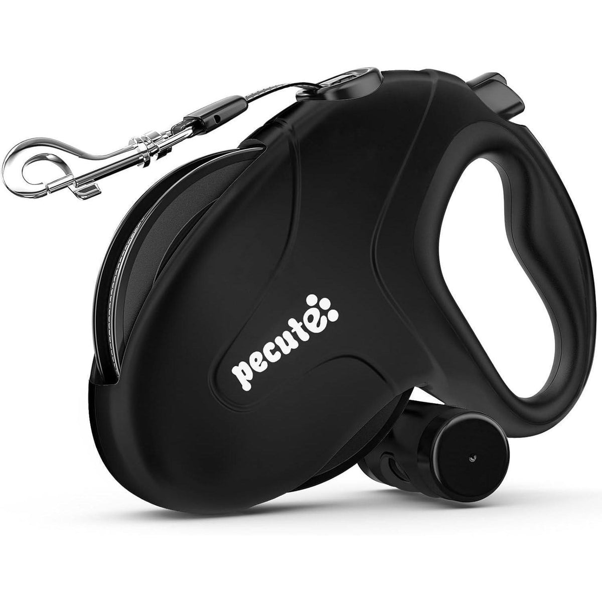 Pecute Rollleine für Hunde 10m, bis 50kg, Schwarz