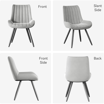 Moderner Esszimmerstuhl gepolstert – 6er Set Grau