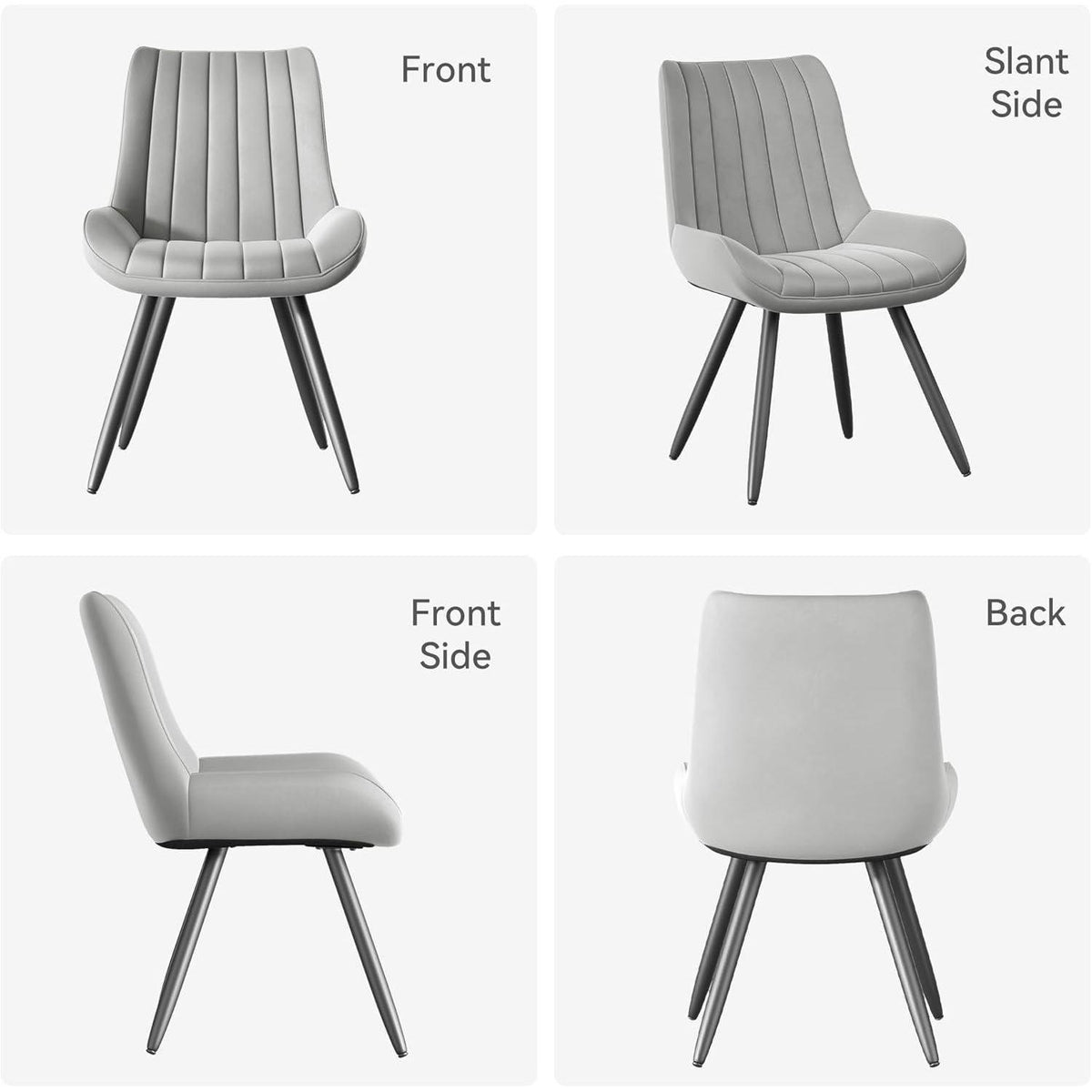 Moderner Esszimmerstuhl gepolstert – Grau, 4er Set