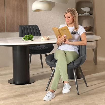 Moderner Esszimmerstuhl gepolstert – 2er Set Schwarz