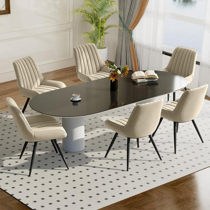 Moderner Esszimmerstuhl gepolstert – Beige, 6er Set