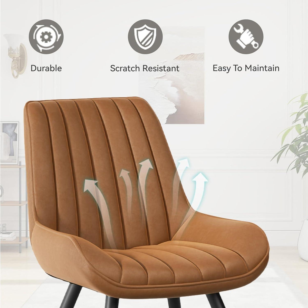 Gepolsterter Esszimmerstuhl Braun - 6er Set | Modern & Komfortabel