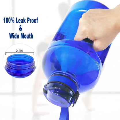 3L Motivations-Trinkflasche mit Strohhalm & Zeitmarkierung (Royal Blue)