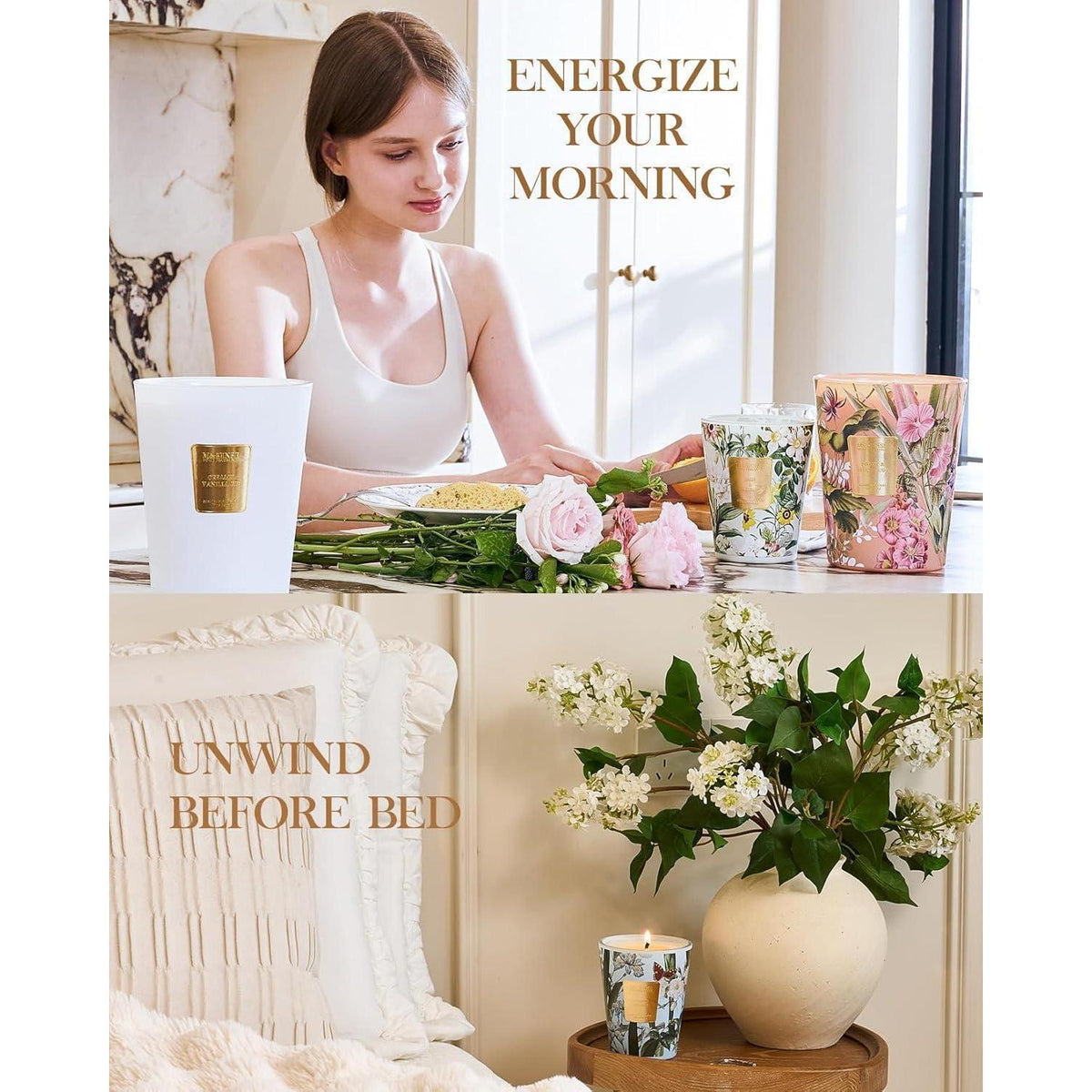 Duftkerze Meeresbrise Groß – 150h Sojawachs & Aromatherapie