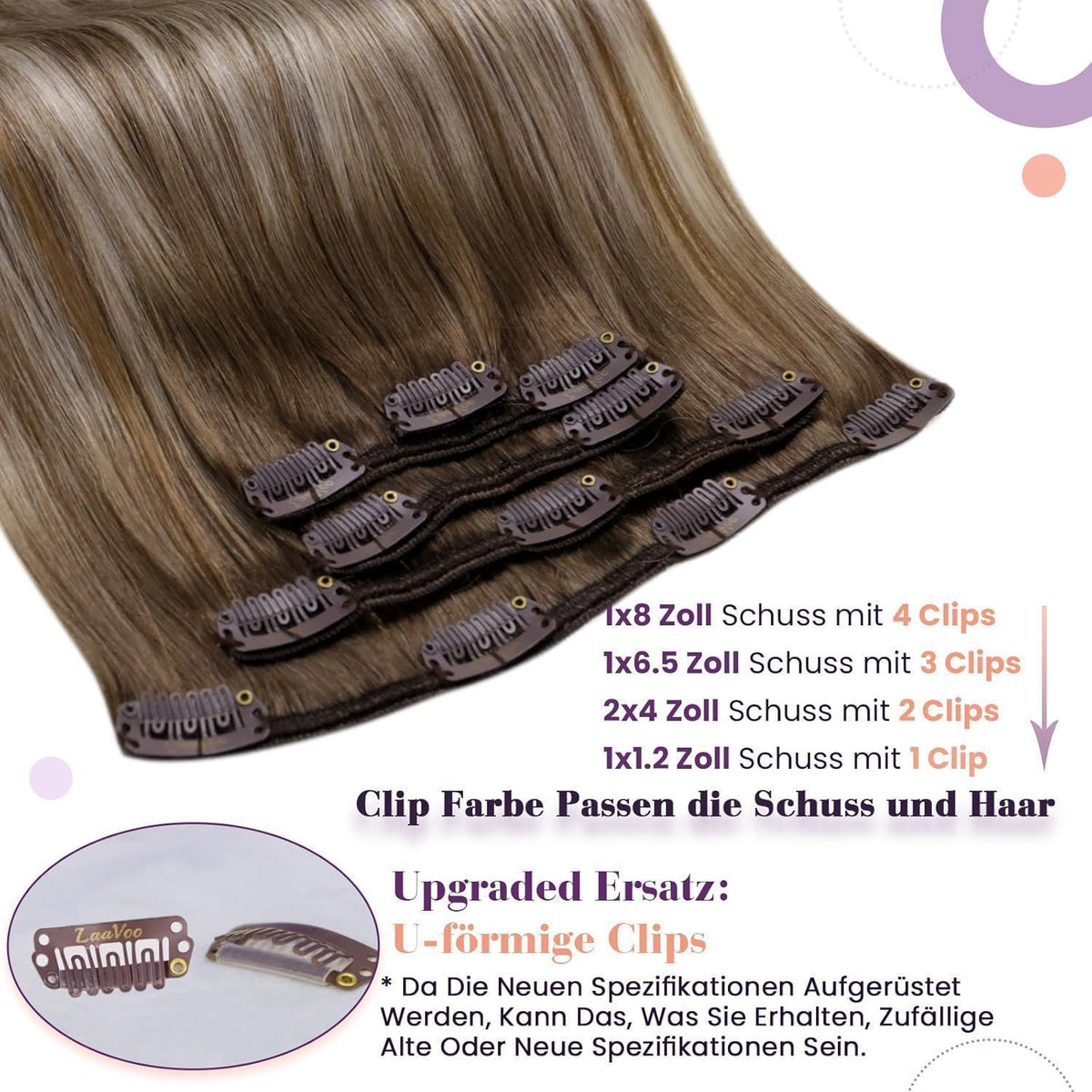Echthaar Clip-in Extensions Ombre Blond 55cm