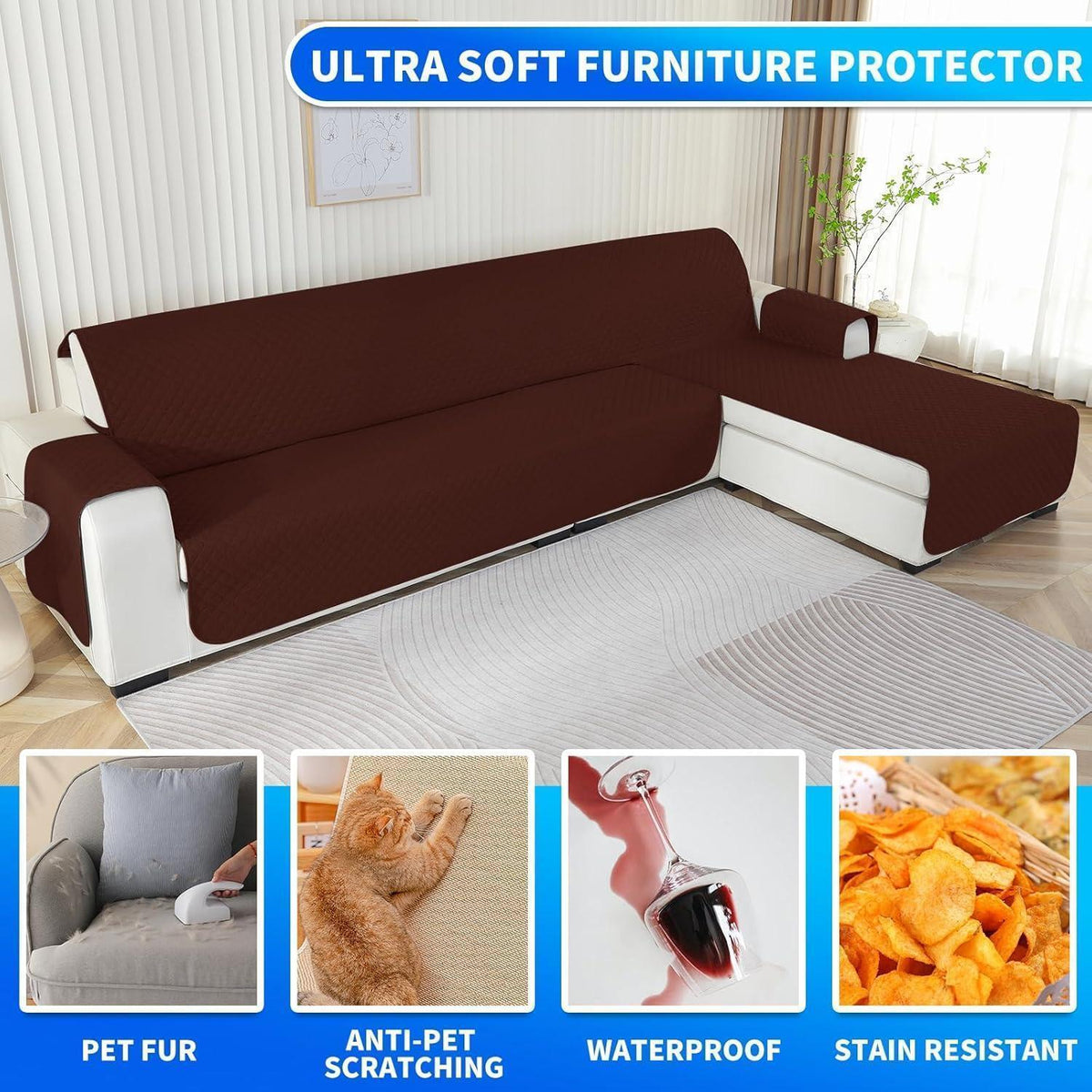 Wasserdichter Sofabezug L-Form 3 Sitzer – Schutz für Ihr Sofa