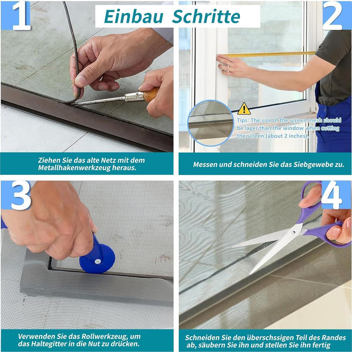 Katzenkratzfestes Fliegengitter 100x1500cm – Insektenschutznetz