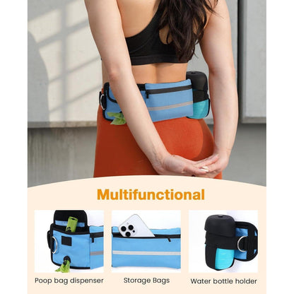 Joggingleine für Hunde mit Bauchgurt, elastisch, blau