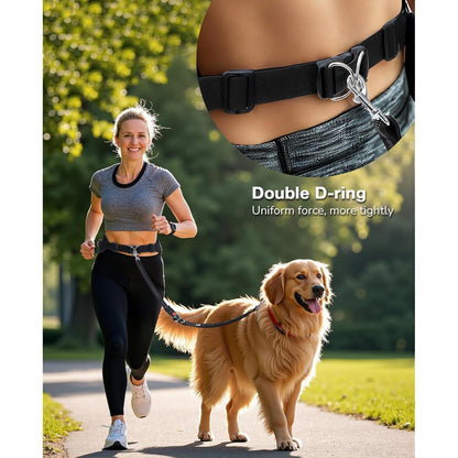 Joggingleine für Hunde mit Bauchgurt, elastisch, blau