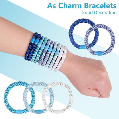 15 Elastische Haargummis Zopfgummi für Damen Mädchen Blau