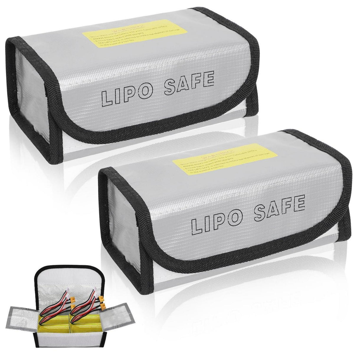 2x Lipo Safe Bag – Feuerfeste Akku Tasche für LiPo & E-Bike