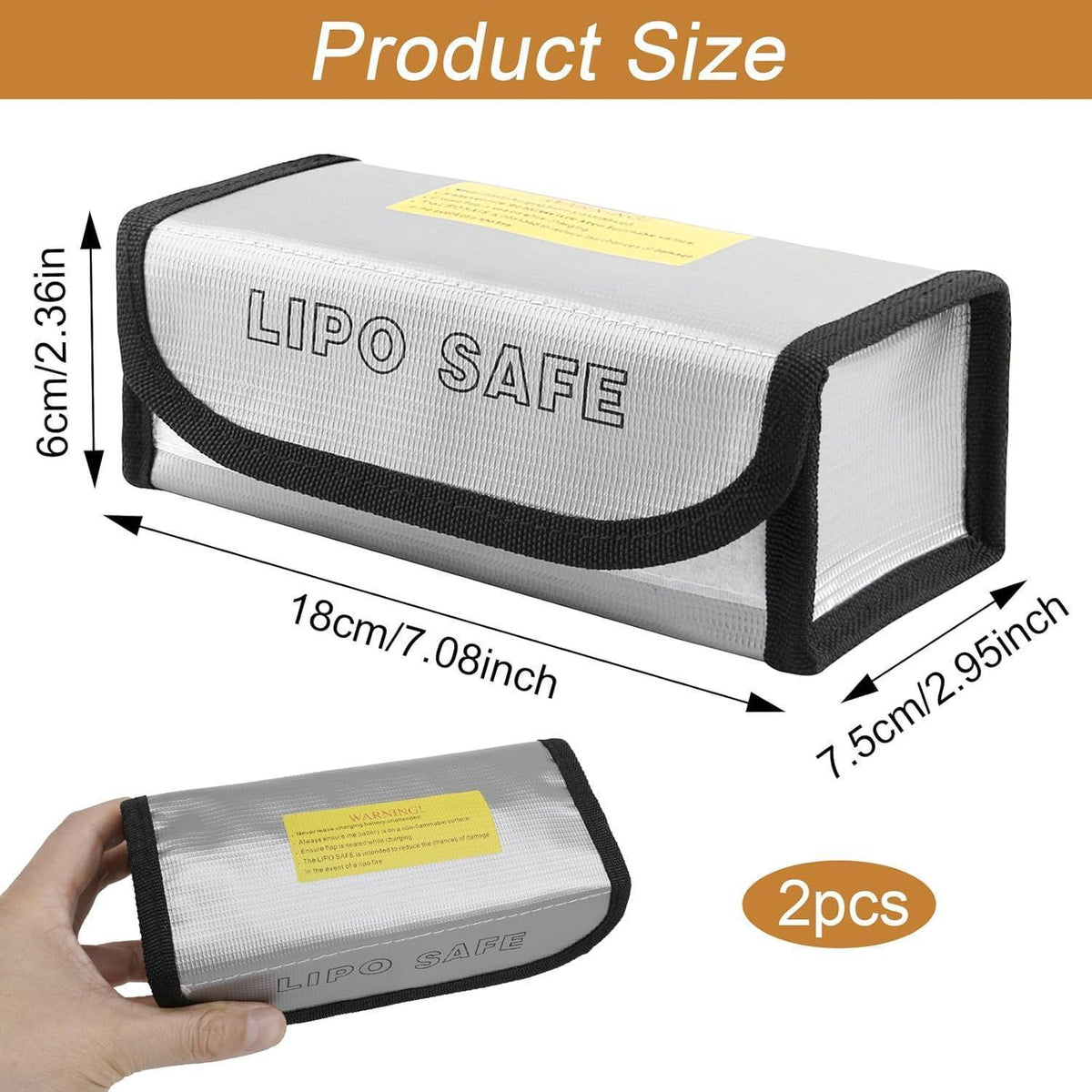2x Lipo Safe Bag – Feuerfeste Akku Tasche für LiPo & E-Bike