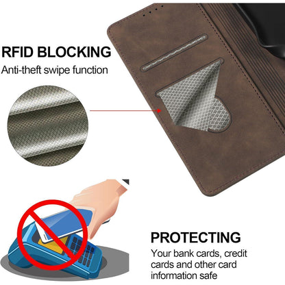 Handyhülle mit Panzerglas für Samsung A56/A36 5G, Flip Case mit RFID-Schutz in Lederoptik