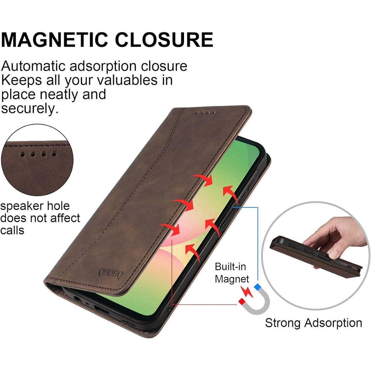 Handyhülle mit Panzerglas für Samsung A56/A36 5G, Flip Case mit RFID-Schutz in Lederoptik