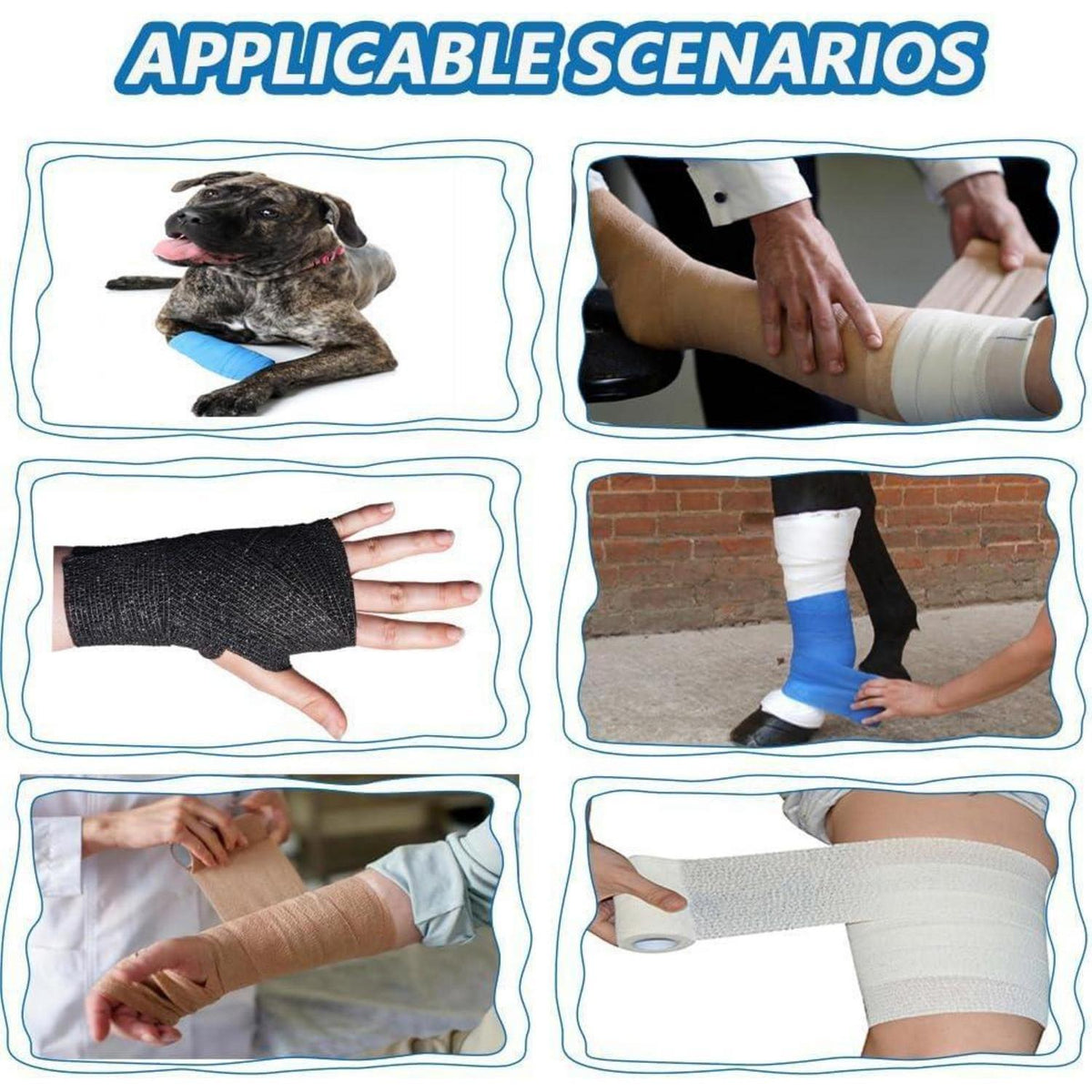 Elastische Selbstklebende Bandage – 9 Rollen für Sport & Tier