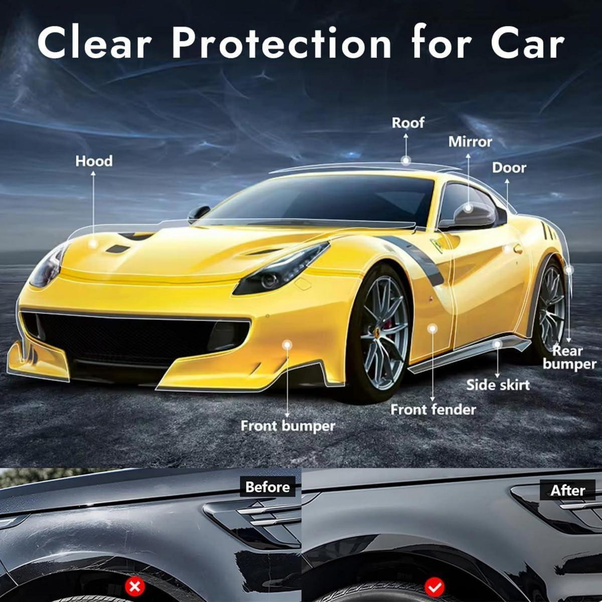Lackschutzfolie Transparent 20x300cm – Auto, Motorrad & mehr