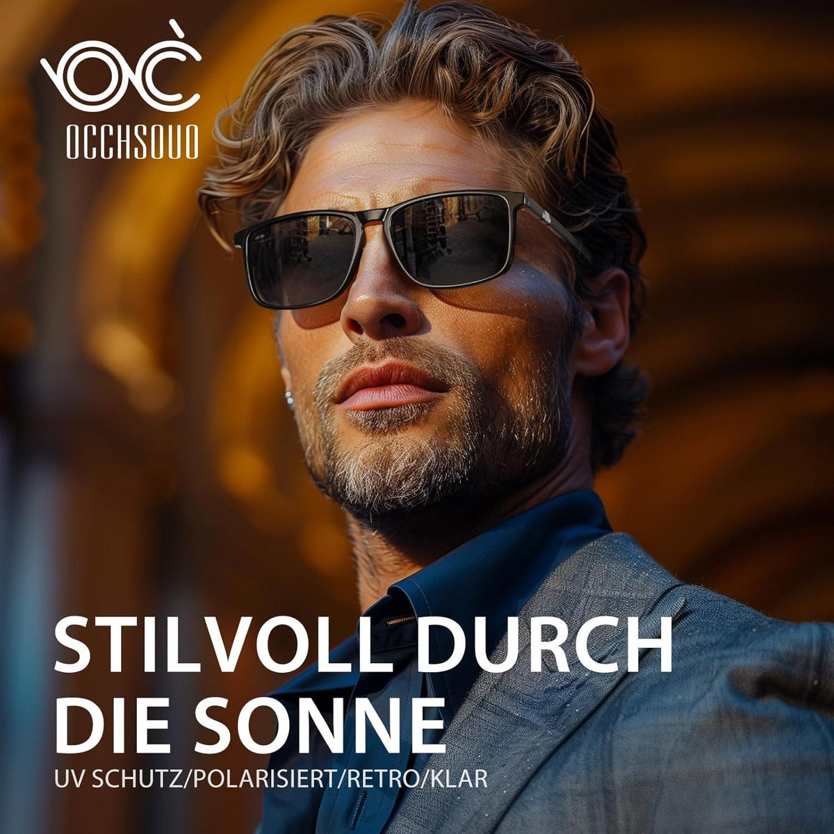 Polarisierte Sonnenbrille Herren Damen UV400 Schwarz Sport