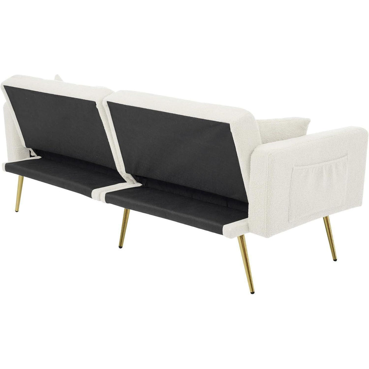 2-in-1 Schlafsofa mit verstellbarer Rückenlehne (Weiß)