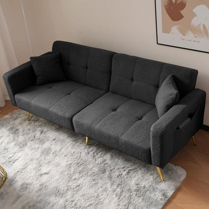 2-in-1 Schlafsofa mit verstellbarer Rückenlehne (Grau)