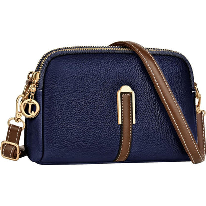 TEUEN Kleine Damen Umhängetasche Leder Crossbody