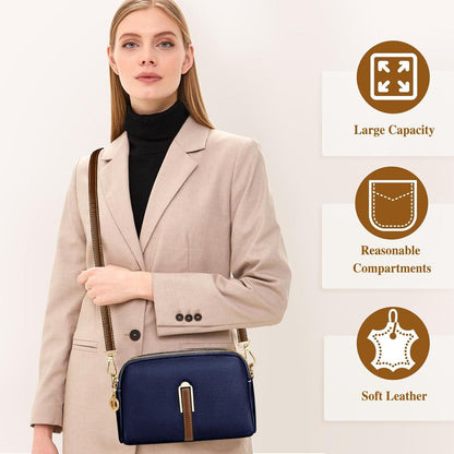 TEUEN Kleine Damen Umhängetasche Leder Crossbody
