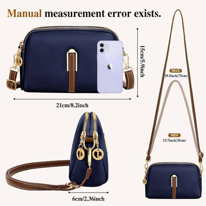 TEUEN Kleine Damen Umhängetasche Leder Crossbody