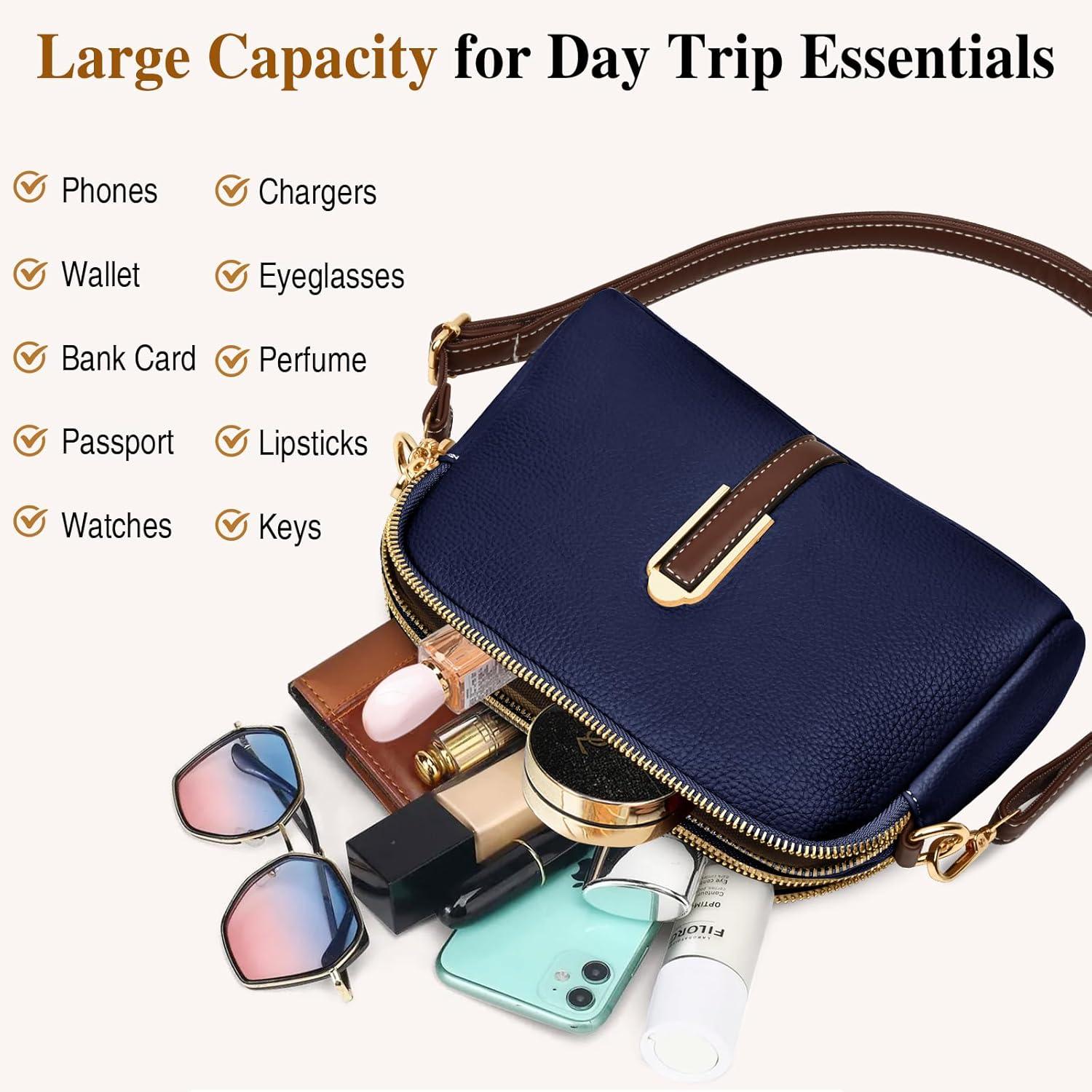 Kleine Damen Umhängetasche Leder Crossbody Schultertasche mit