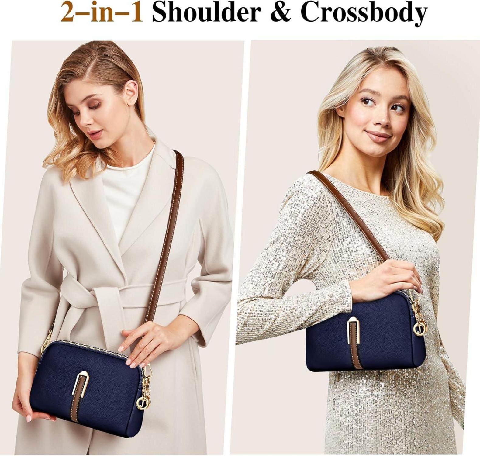 TEUEN Kleine Umhängetasche Damen Leder Crossbody Bag Weiches Handy Schultertasche